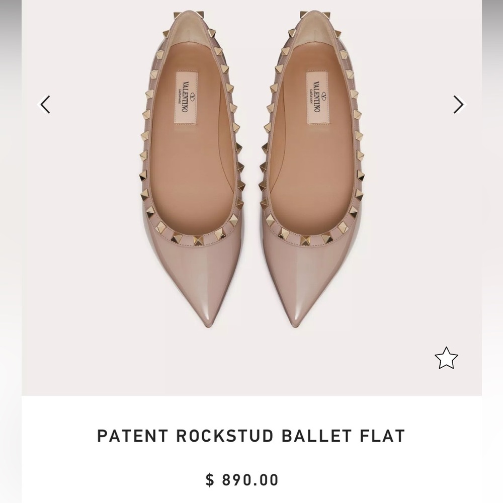 VALENTINO PATENT ROCKSTUD BALLET FLAT Size 38 - Picture 8 of 8